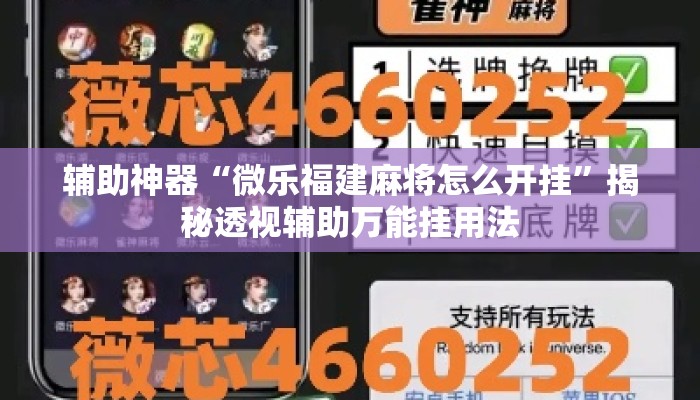 辅助神器“微乐福建麻将怎么开挂”揭秘透视辅助万能挂用法