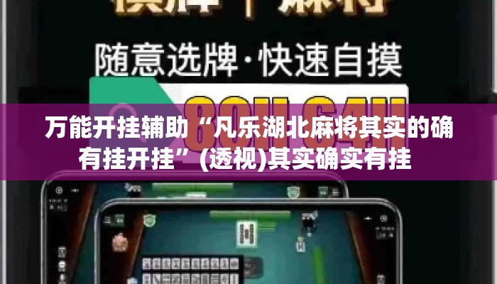 万能开挂辅助“凡乐湖北麻将其实的确有挂开挂	”(透视)其实确实有挂 