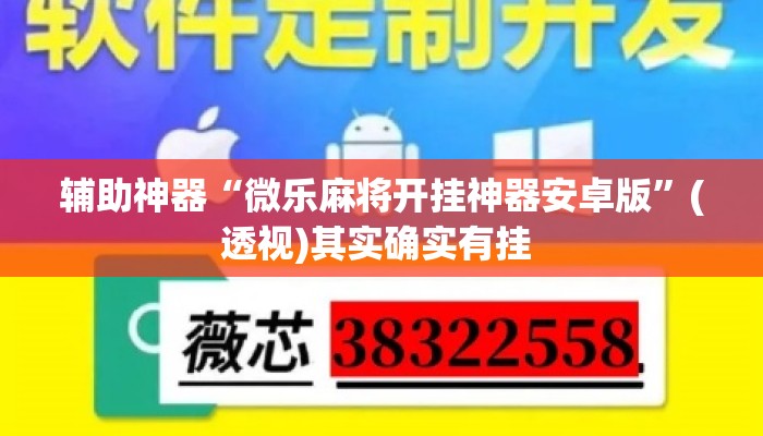辅助神器“微乐麻将开挂神器安卓版”(透视)其实确实有挂 