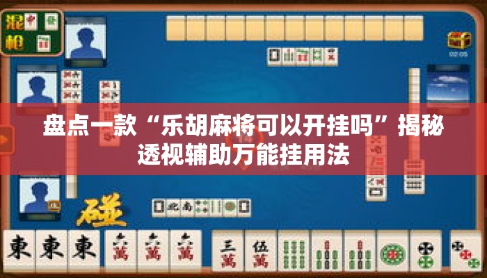 盘点一款“乐胡麻将可以开挂吗”揭秘透视辅助万能挂用法