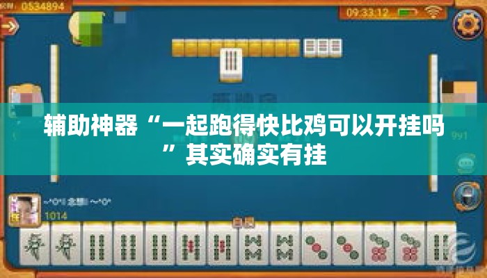 辅助神器“一起跑得快比鸡可以开挂吗	”其实确实有挂