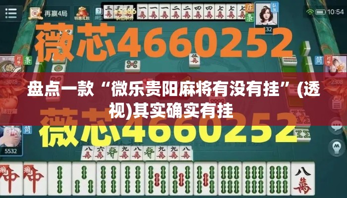 盘点一款“微乐贵阳麻将有没有挂	”(透视)其实确实有挂 
