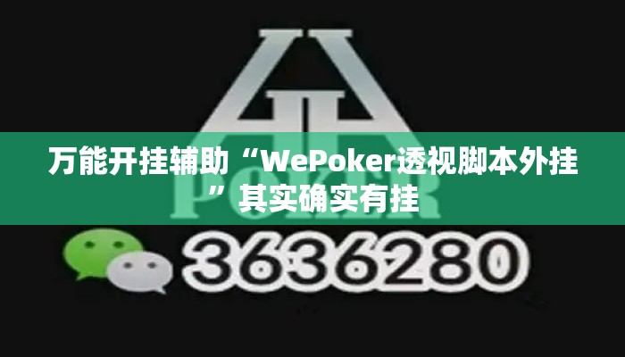 万能开挂辅助“WePoker透视脚本外挂”其实确实有挂