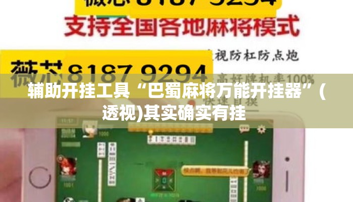 辅助开挂工具“巴蜀麻将万能开挂器”(透视)其实确实有挂 