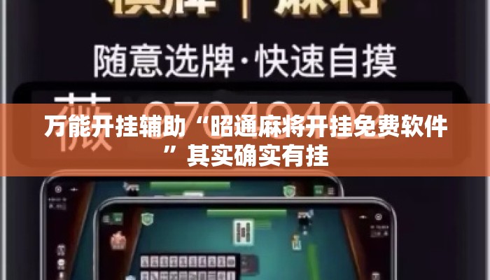万能开挂辅助“昭通麻将开挂免费软件”其实确实有挂