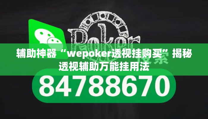 辅助神器“wepoker透视挂购买”揭秘透视辅助万能挂用法