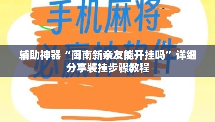 辅助神器“闽南新亲友能开挂吗”详细分享装挂步骤教程