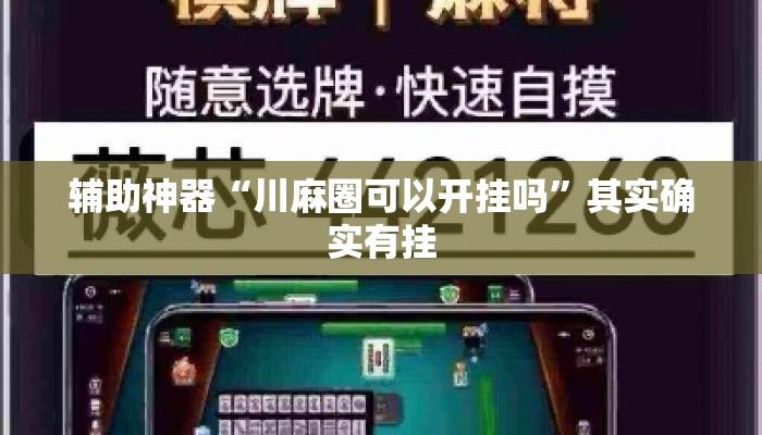 辅助神器“川麻圈可以开挂吗	”其实确实有挂