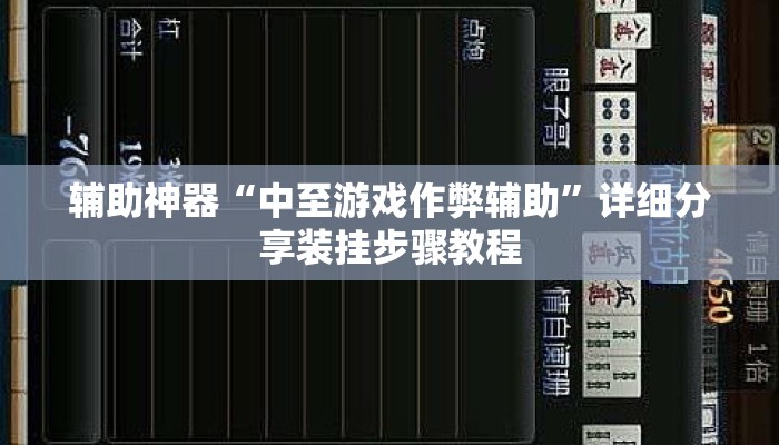 辅助神器“中至游戏作弊辅助	”详细分享装挂步骤教程