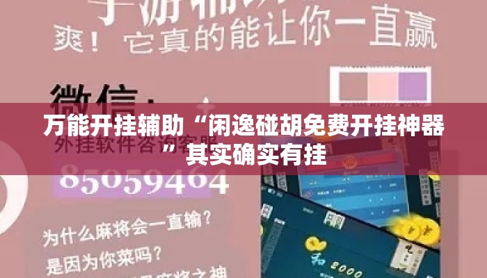 万能开挂辅助“闲逸碰胡免费开挂神器	”其实确实有挂