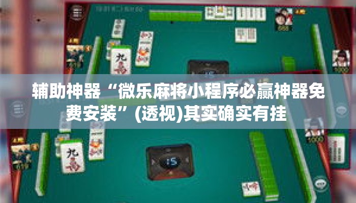辅助神器“微乐麻将小程序必赢神器免费安装”(透视)其实确实有挂 