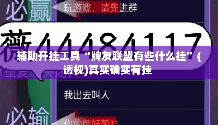 辅助开挂工具“牌友联盟有些什么挂	”(透视)其实确实有挂 