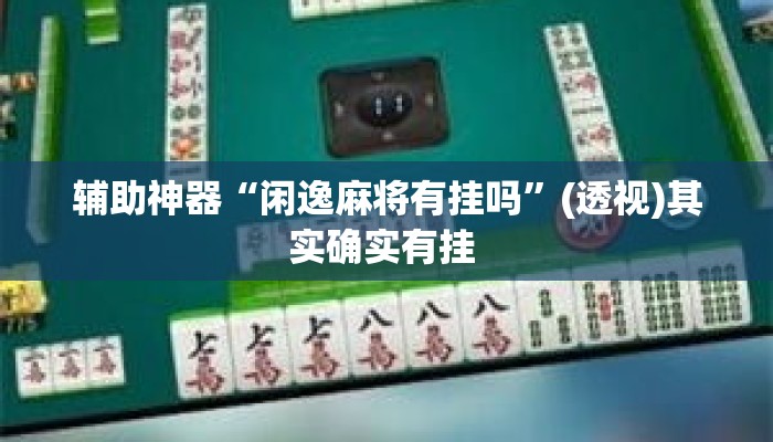 辅助神器“闲逸麻将有挂吗”(透视)其实确实有挂 