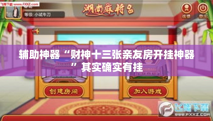辅助神器“财神十三张亲友房开挂神器”其实确实有挂