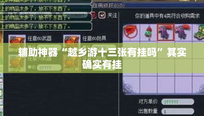 辅助神器“越乡游十三张有挂吗”其实确实有挂