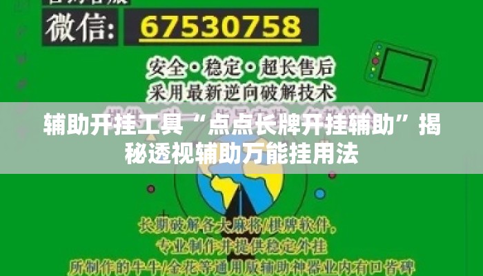 辅助开挂工具“点点长牌开挂辅助	”揭秘透视辅助万能挂用法