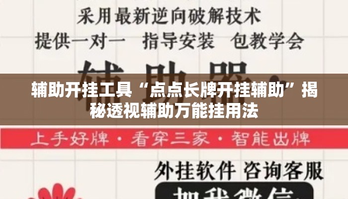 辅助开挂工具“点点长牌开挂辅助”揭秘透视辅助万能挂用法