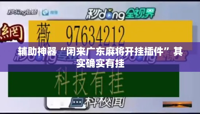 辅助神器“闲来广东麻将开挂插件”其实确实有挂