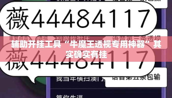 辅助开挂工具“牛魔王透视专用神器”其实确实有挂