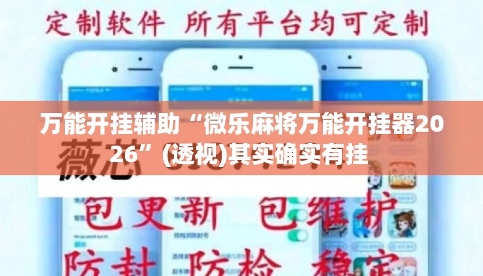 万能开挂辅助“微乐麻将万能开挂器2026”(透视)其实确实有挂 