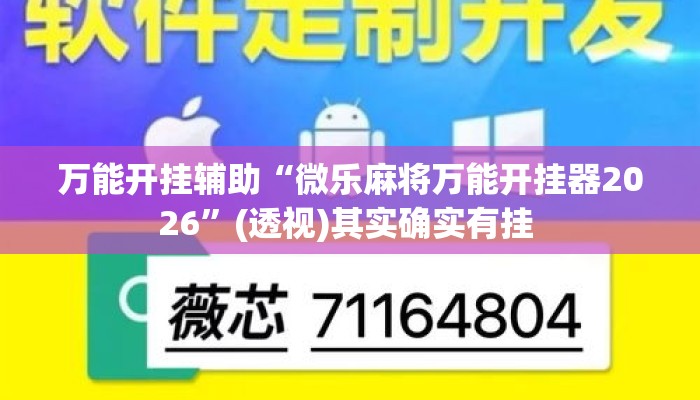 万能开挂辅助“微乐麻将万能开挂器2026	”(透视)其实确实有挂 