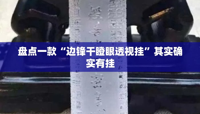 盘点一款“边锋干瞪眼透视挂”其实确实有挂