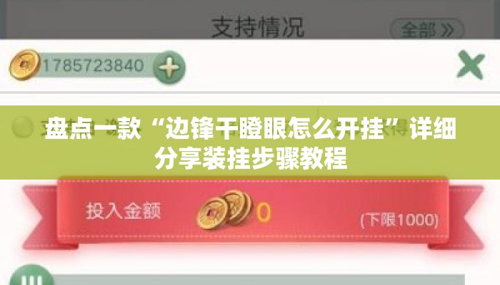盘点一款“边锋干瞪眼怎么开挂”详细分享装挂步骤教程
