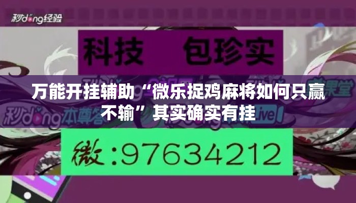万能开挂辅助“微乐捉鸡麻将如何只赢不输”其实确实有挂