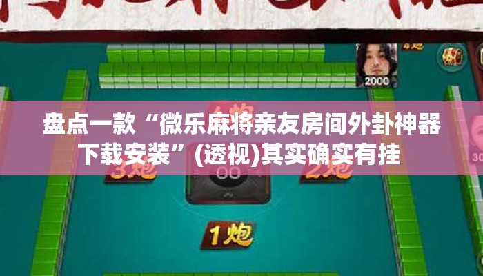 盘点一款“微乐麻将亲友房间外卦神器下载安装”(透视)其实确实有挂 