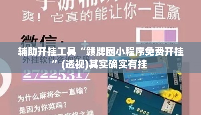 辅助开挂工具“赣牌圈小程序免费开挂”(透视)其实确实有挂 