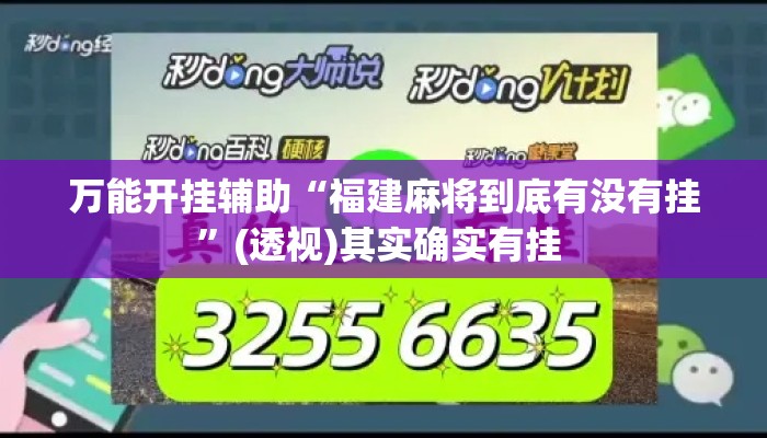 万能开挂辅助“福建麻将到底有没有挂”(透视)其实确实有挂 