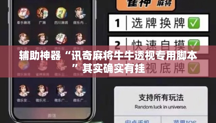 辅助神器“讯奇麻将牛牛透视专用脚本”其实确实有挂