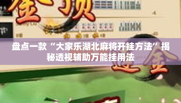 盘点一款“大家乐湖北麻将开挂方法”揭秘透视辅助万能挂用法
