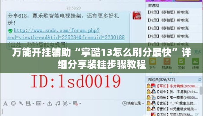 万能开挂辅助“掌酷13怎么刷分最快”详细分享装挂步骤教程