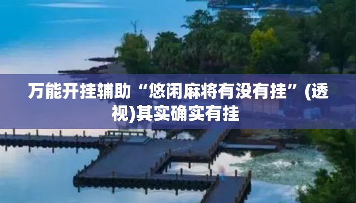 万能开挂辅助“悠闲麻将有没有挂	”(透视)其实确实有挂 