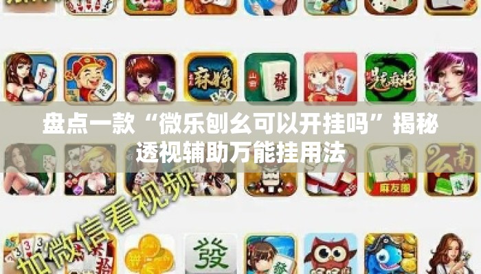 盘点一款“微乐刨幺可以开挂吗	”揭秘透视辅助万能挂用法