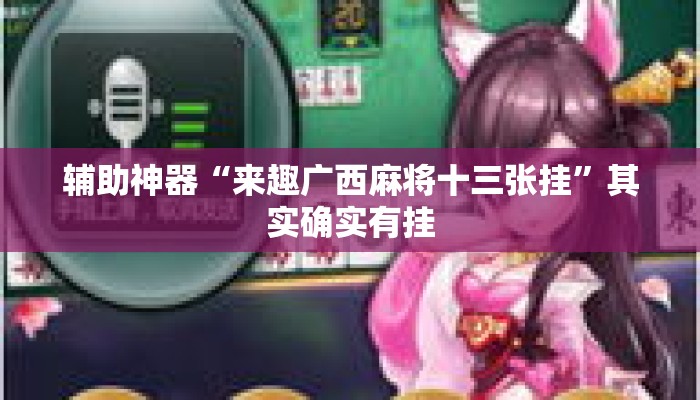 辅助神器“来趣广西麻将十三张挂”其实确实有挂