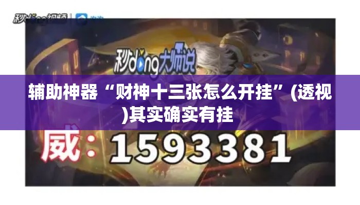 辅助神器“财神十三张怎么开挂	”(透视)其实确实有挂 