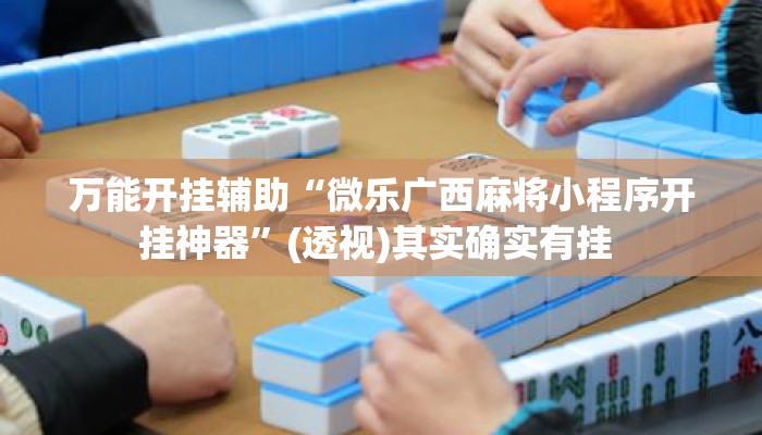 万能开挂辅助“微乐广西麻将小程序开挂神器	”(透视)其实确实有挂 