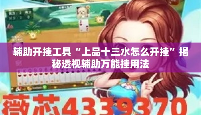 辅助开挂工具“上品十三水怎么开挂”揭秘透视辅助万能挂用法