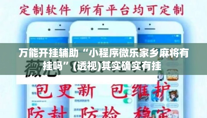 万能开挂辅助“小程序微乐家乡麻将有挂吗”(透视)其实确实有挂 