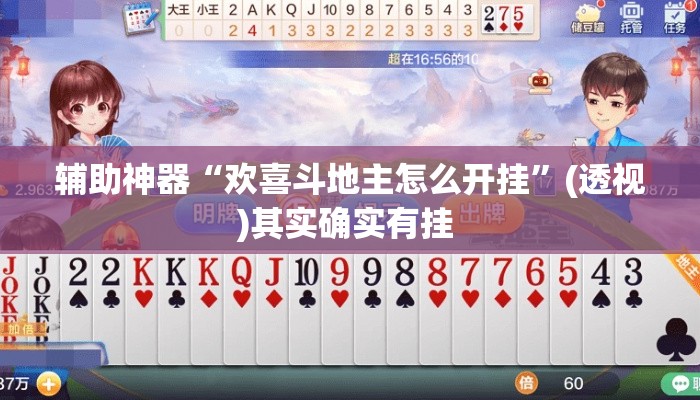 辅助神器“欢喜斗地主怎么开挂”(透视)其实确实有挂 