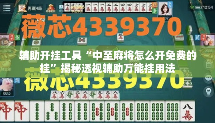 辅助开挂工具“中至麻将怎么开免费的挂	”揭秘透视辅助万能挂用法