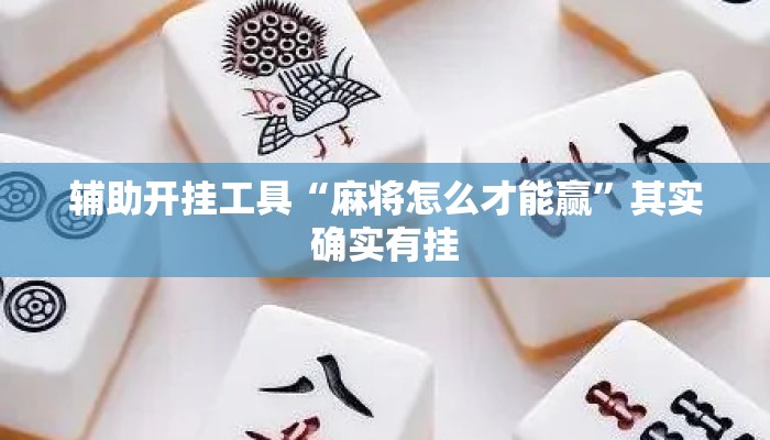 辅助开挂工具“麻将怎么才能赢”其实确实有挂
