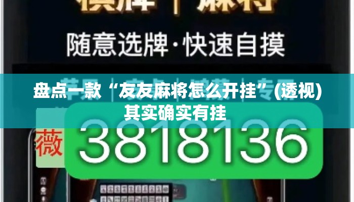 盘点一款“友友麻将怎么开挂”(透视)其实确实有挂 