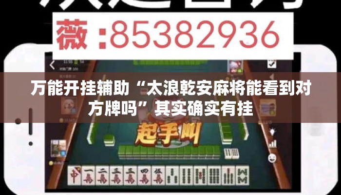 万能开挂辅助“太浪乾安麻将能看到对方牌吗”其实确实有挂