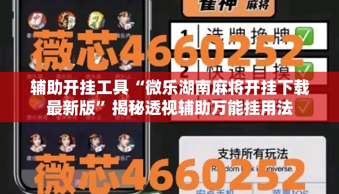 辅助开挂工具“微乐湖南麻将开挂下载最新版”揭秘透视辅助万能挂用法