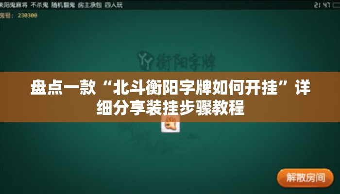 盘点一款“北斗衡阳字牌如何开挂”详细分享装挂步骤教程
