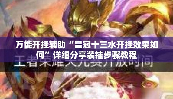 万能开挂辅助“皇冠十三水开挂效果如何”详细分享装挂步骤教程