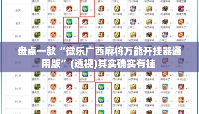 盘点一款“微乐广西麻将万能开挂器通用版	”(透视)其实确实有挂 